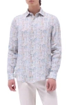 Bugatchi Julian Shaped Fit Linen Button-up Shirt In Multi