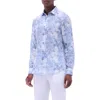 Bugatchi Men's Julian Printed Linen Sport Shirt In Steel