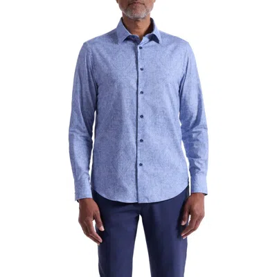 Bugatchi Julian Shaped Fit Paisley Cotton Button-up Shirt In Blue