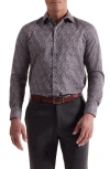 Bugatchi Julian Shaped Fit Pebble Print Button-up Shirt In Pink