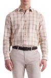 Bugatchi Julian Shaped Fit Plaid Button-up Shirt In Neutral