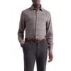 Bugatchi Julian Shaped Fit Plaid Cotton & Wool Button-up Shirt In Brown