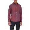 Bugatchi Julian Shaped Fit Print Button-up Shirt In Cabernet