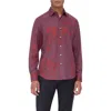 Bugatchi Julian Shaped Fit Print Button-up Shirt In Cabernet