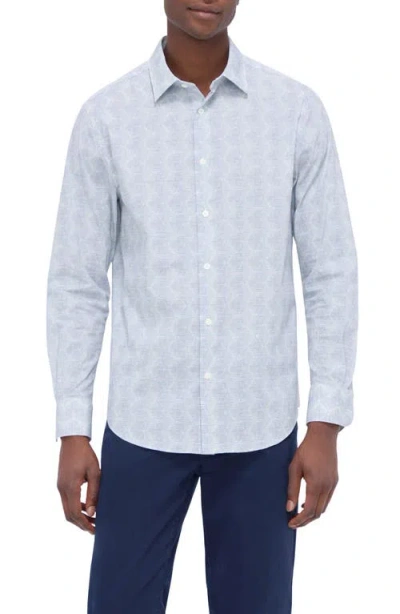 Bugatchi Julian Shaped Fit Print Button-up Shirt In Menthol