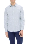 Bugatchi Julian Shaped Fit Print Button-up Shirt In Sage