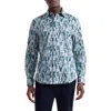 Bugatchi Julian Shaped Fit Stretch Cotton Button-up Shirt In Blue