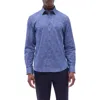 Bugatchi Julian Shaped Fit Stretch Cotton Button-up Shirt In Indigo