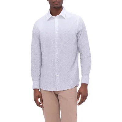Bugatchi Julian Shaped Fit Stretch Print Button-up Shirt In Desert