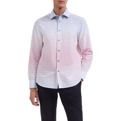 Bugatchi Julian Shaped Ombré Cotton Seersucker Button-up Shirt In Multi