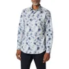 Bugatchi Julian Stretch Cotton Button-up Shirt In Dusty Blue