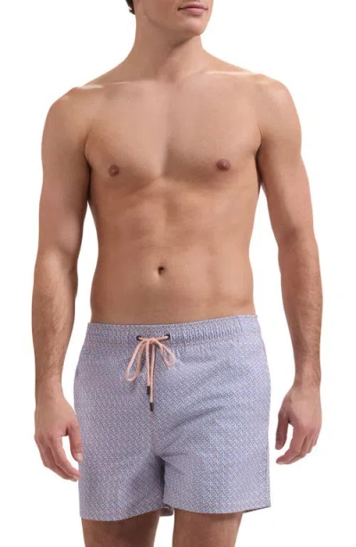 Bugatchi Kai Geo Print Swim Trunks In Blue