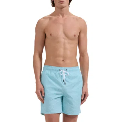 Bugatchi Kai Palm Print Swim Trunks In Blue