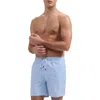 Bugatchi Kai Palm Print Swim Trunks In Blue