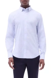 Bugatchi Karl Shaped Fit Mini Check Stretch Cotton Button-up Shirt In Sky