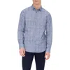 Bugatchi Karl Shaped Fit Plaid Cotton Button-up Shirt In Dusty Blue