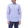 Bugatchi Karl Stripe & Dot Print Cotton Button-up Shirt In Classic Blue