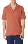 Bugatchi Knit Camp Shirt In Sienna