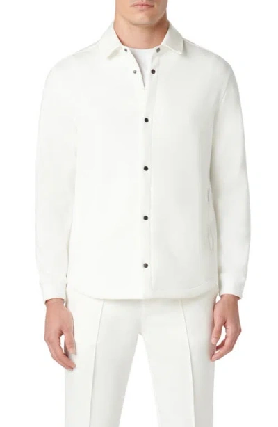 Bugatchi Knit Shirt Jacket In White