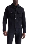 Bugatchi Knit Trucker Jacket In Black