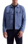 Bugatchi Knit Trucker Jacket In Blue