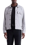 Bugatchi Knit Trucker Jacket In Brown