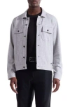 Bugatchi Knit Trucker Jacket In Gray