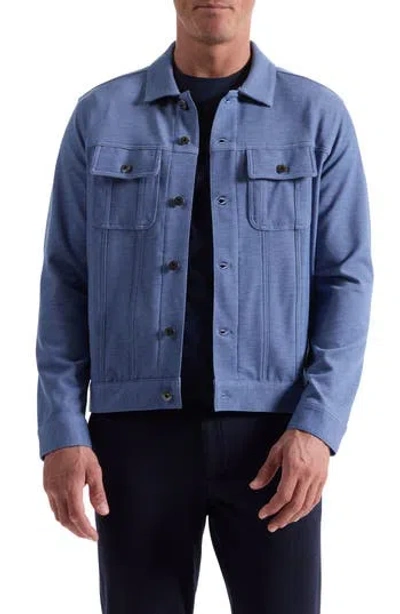 Bugatchi Knit Trucker Jacket In Blue