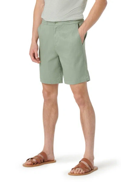 Bugatchi Linen Blend Drawstring Chino Shorts In Khaki