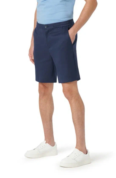Bugatchi Linen Blend Drawstring Chino Shorts In Blue