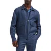 Bugatchi Linen Bomber Jacket In Blue