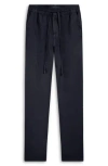 Bugatchi Linen Drawstring Pants In Black