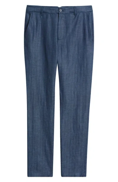 Bugatchi Linen Herringbone Chinos In Blue