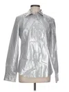 Bugatchi Long Sleeve Blouse In Silver