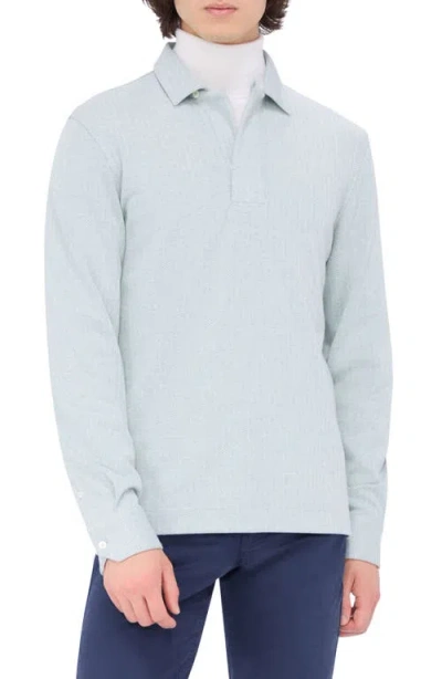Bugatchi Long Sleeve Cotton Blend Polo In Sage