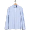 Bugatchi Long Sleeve Quarter Zip Pullover In Blue