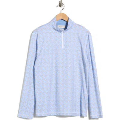 Bugatchi Long Sleeve Quarter Zip Pullover In Blue