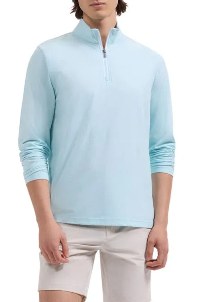 Bugatchi Mélange Quarter Zip Pullover In Blue