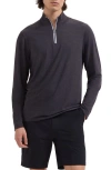 Bugatchi Mélange Quarter Zip Pullover In Brown