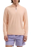 Bugatchi Mélange Quarter Zip Pullover In Pink