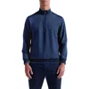 Bugatchi Mélange Quarter Zip Top In Blue