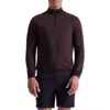 Bugatchi Mélange Quarter Zip Top In Burgundy