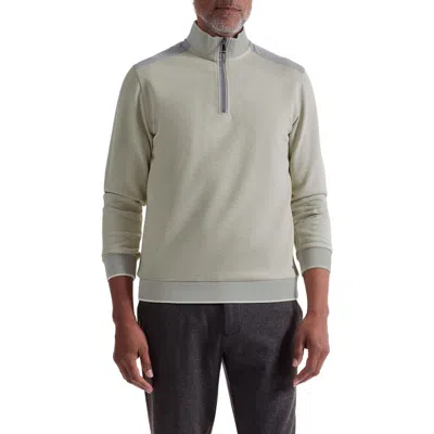 Bugatchi Mélange Quarter Zip Top In Neutral