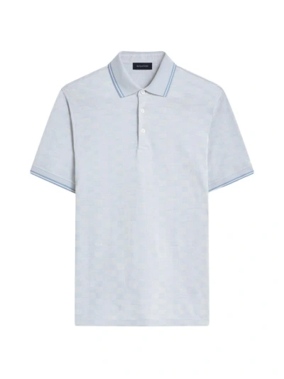 Bugatchi Men's Cotton Jacquard Polo Shirt In Air Blue