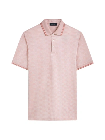 Bugatchi Men's Cotton Jacquard Polo Shirt In Dusty Pink