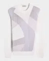 Bugatchi Men's Abstract Crewneck Sweater In Chalk