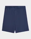 Bugatchi Trent Drawstring Linen Shorts In Blue