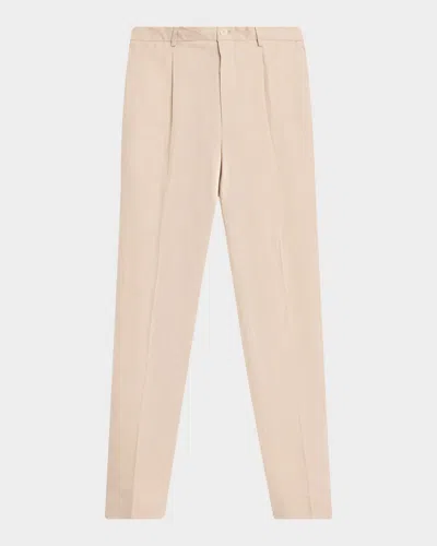 Bugatchi Men & Apos;s Aerolinen Tailored Fit Pleated Pants In Brown