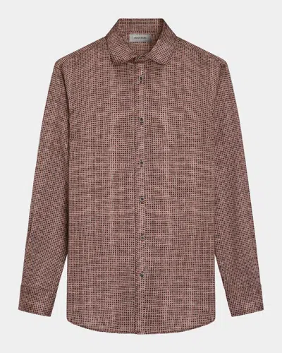 Bugatchi Men & Apos;s Alvin Grid Cotton Shirt In Brown