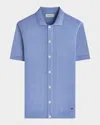 Bugatchi Short Sleeve Cardigan In Blue